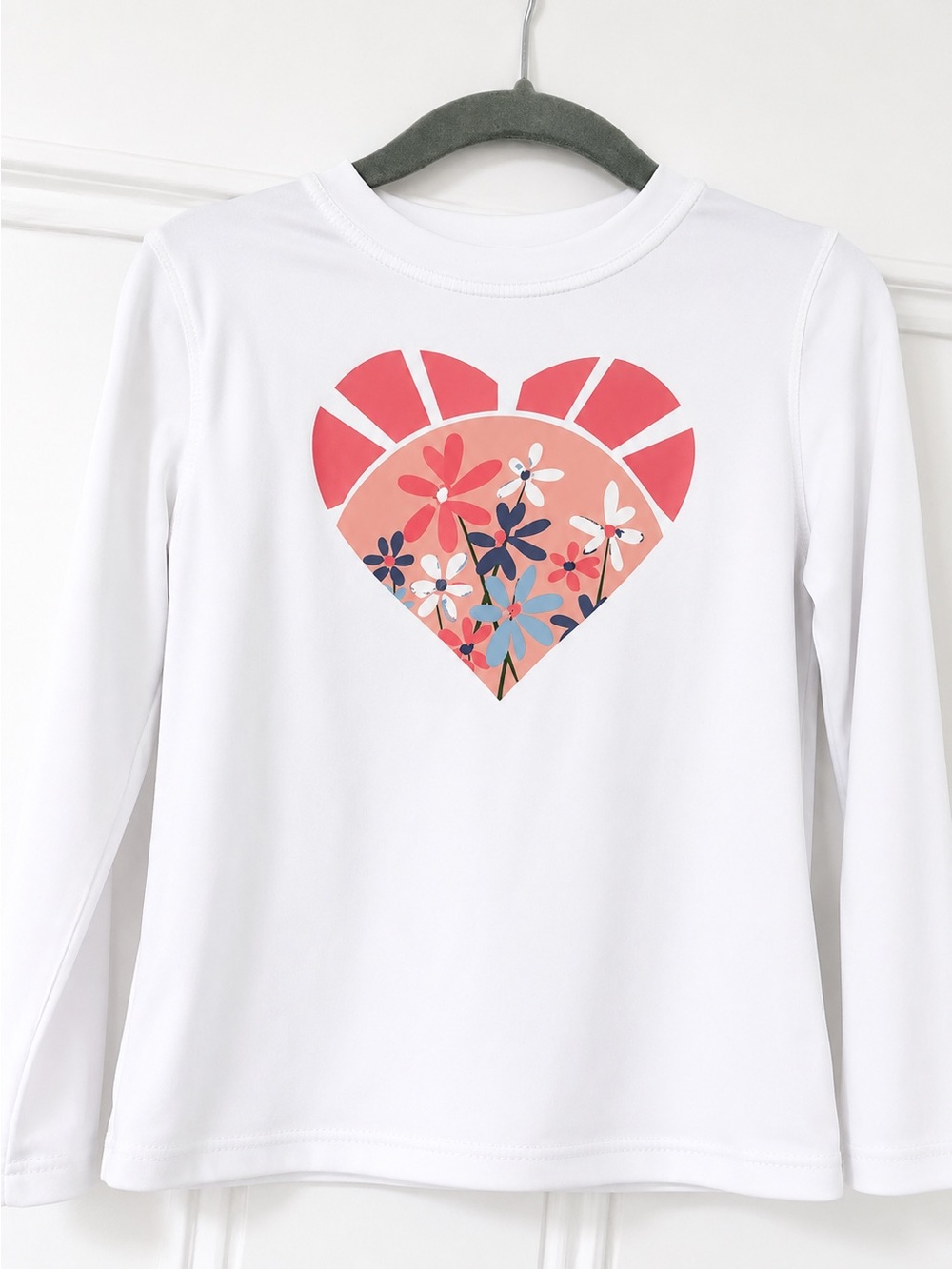 Reel Legends REEL-TEC Performance Long Sleeve Shirt Girls 3T Floral Heart